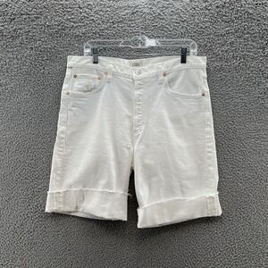 COH Citizens Humanity Jean Shorts Women 32 White Denim Button Fly High Rise